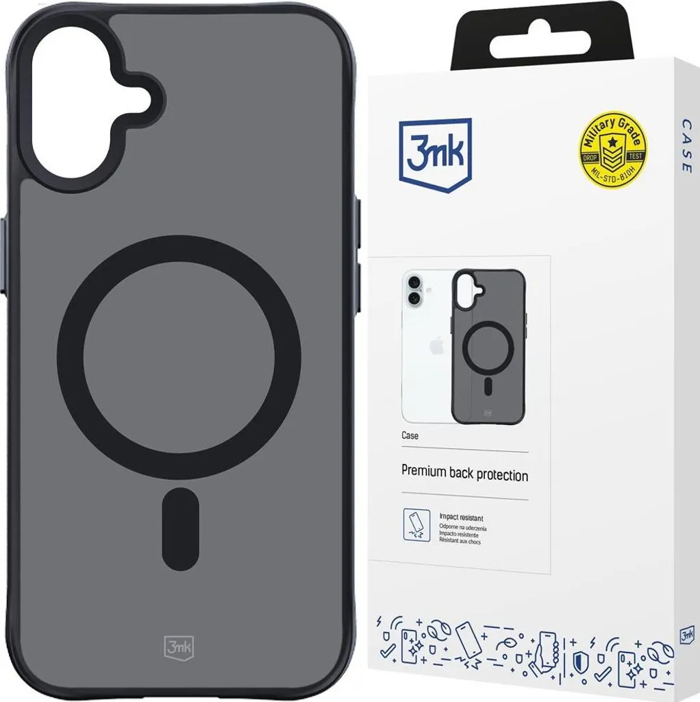 Proteggi il tuo iPhone 16 Plus con 3mk Smoke MagCase - MagSafe Ready