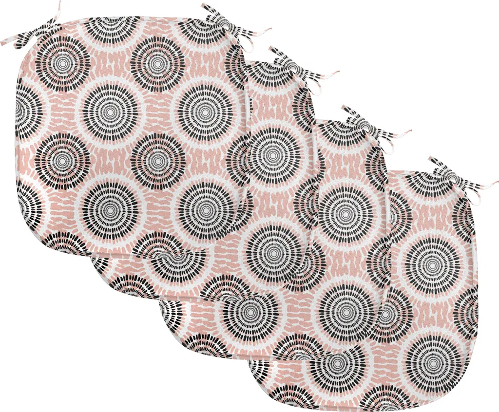 ABAKUHAUS Lot de 4 Galettes de Chaise 40x40 cm Motifs Cercles Résumé