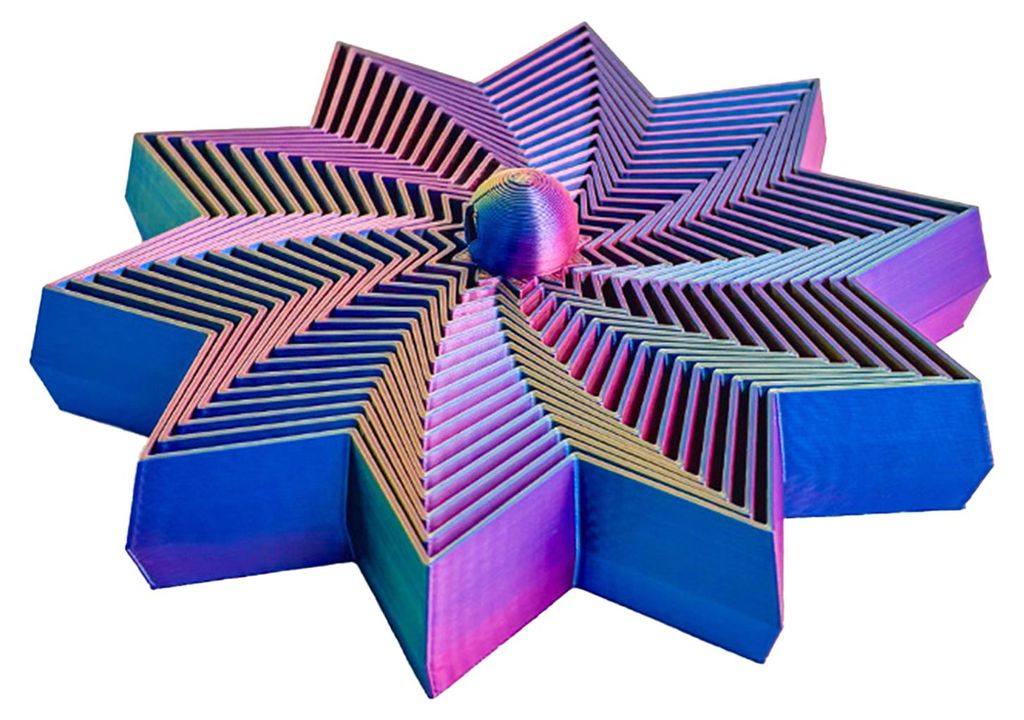 Erweiterter sensorischer Fidget-Stern, wirbelnder Spiralstern, flexibler Drehturm mit Griff zur Stress- und Angstbewältigung, ideal für Zuhause, ...
