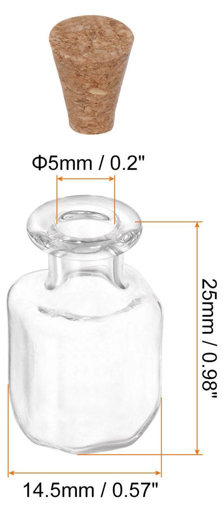 20Stk Mini Glas Flaschen mit Korkstopfen Viereckig Geformt Winzige Glasgef??e Klein Glasflaschen Klare Wunsch fš¹r Handwerk Kunst Handarbeit Part...