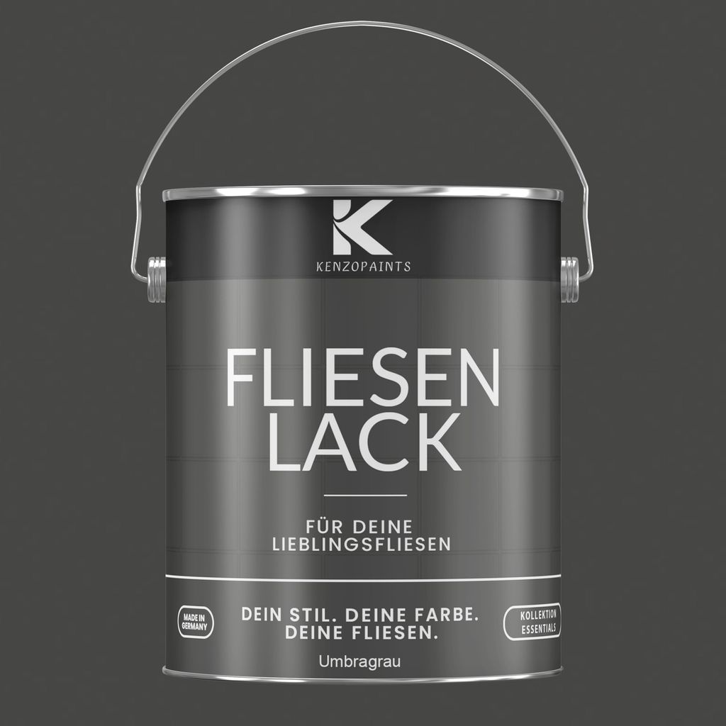 Kenzopaints 2,5Liter Fliesenlack Fliesenfarbe - Umbragrau (RAL 7022)