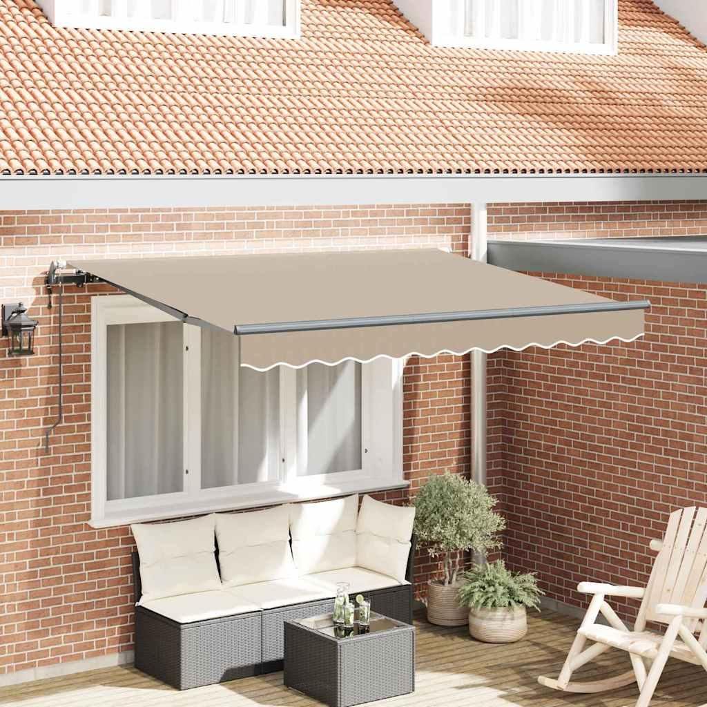 Möbel Einziehbare Markise Beige und Anthrazit 250 x 200 cm 2,5 x 2 m - Markisen 3329432