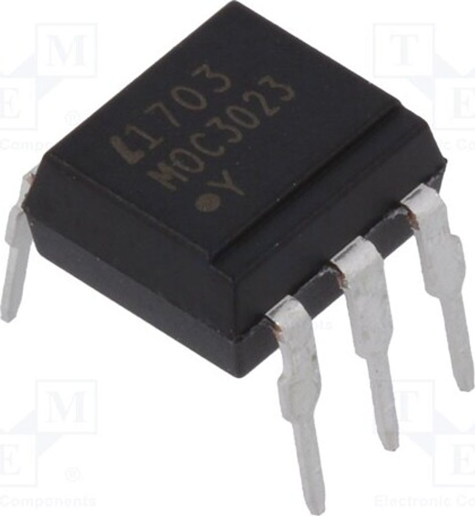 2x Optotriac 5kV UAusg: 400V ohne Nullschaltung DIP6 Kanäle: 1 MOC3023 Opto-Triacs