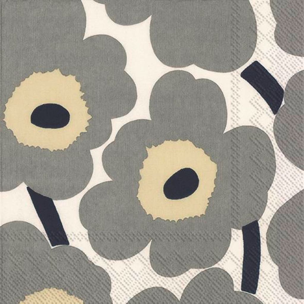 Servietten 33x33 cm - UNIKKO grey white Produktbild 