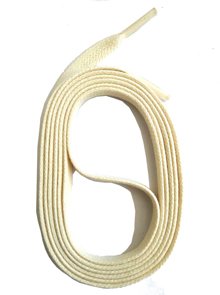 SNORS gewachste Schnürsenkel flach - CREME - 6-7mm - 130cm