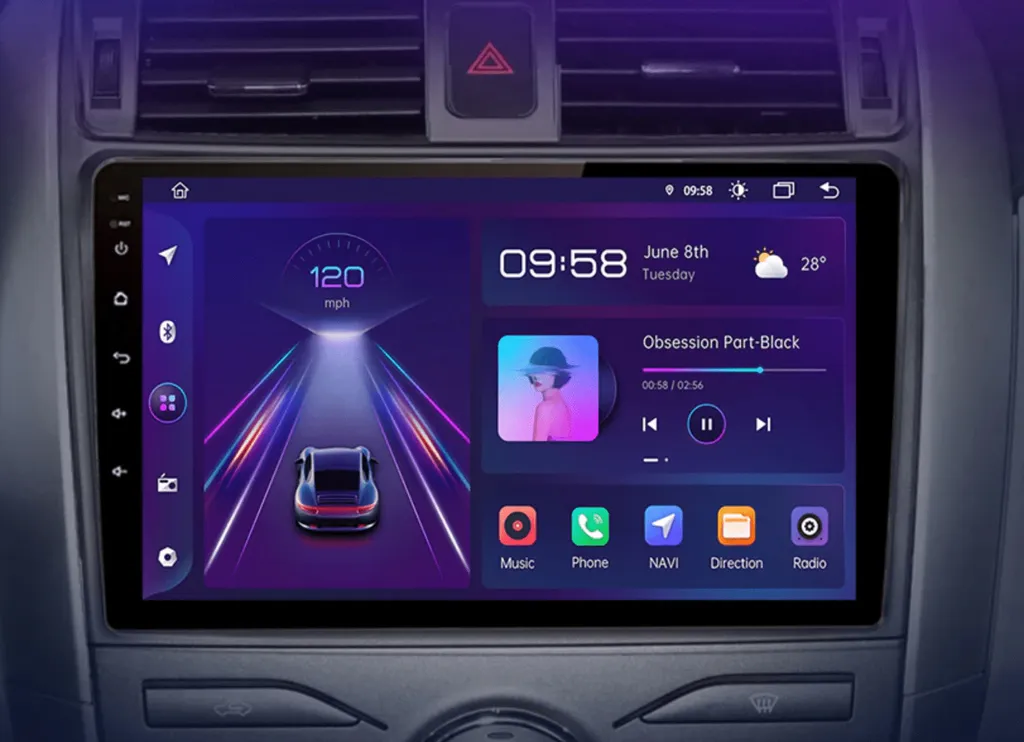 Autoradio Toyota Corolla E140 E150 Android : GPS et Bluetooth Sans Fil - 4