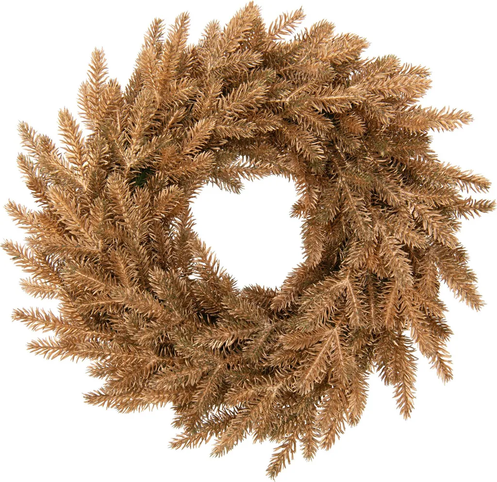 J-Line Couronne Artificielle Plastique Or Moyen - Déco Festive Chic 40cm