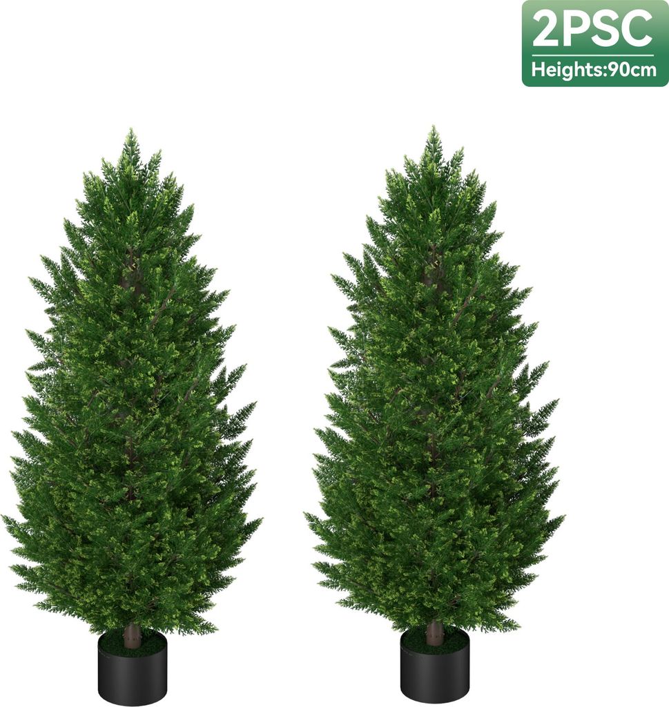 Sessamen-LP Künstliche Zeder Kunstpflanze 90cm Künstliche Pflanzen wie echt mit Topf, Künstliche immergrüne Zypressenpflanze Künstlichkunstbau...
