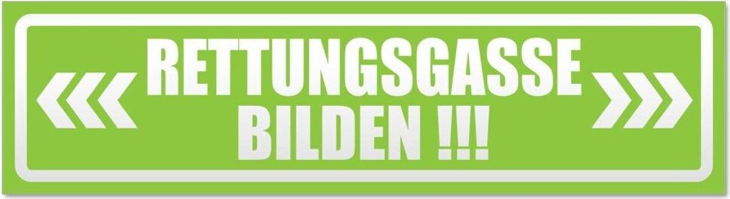 Kiwistar Rettungsgasse bilden invertiert Magnetschild Schild magnetisch - 30cm Lindgrün - Magnetfolie für Auto PKW Kfz