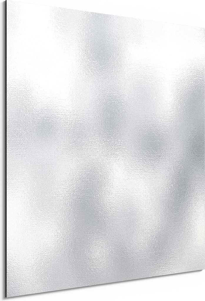 DEQORI Alu-Dibond Bild Weiß 30x30 cm 'Satiniertes Aluminium' Wandbild Metall dünn Design
