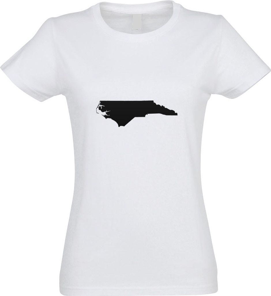 Kiwistar - T-Shirt tailliert - Damen - Weiss - USA - Bundesstaat - North Carolina - mit Motiv Bedruckt - Funshirt Design - Sport - Freizeit - Damen...