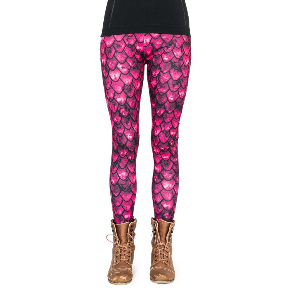 cosey - Bedruckte Tiermotiv-Leggins (Einheitsgröße) - Design Roter Drache