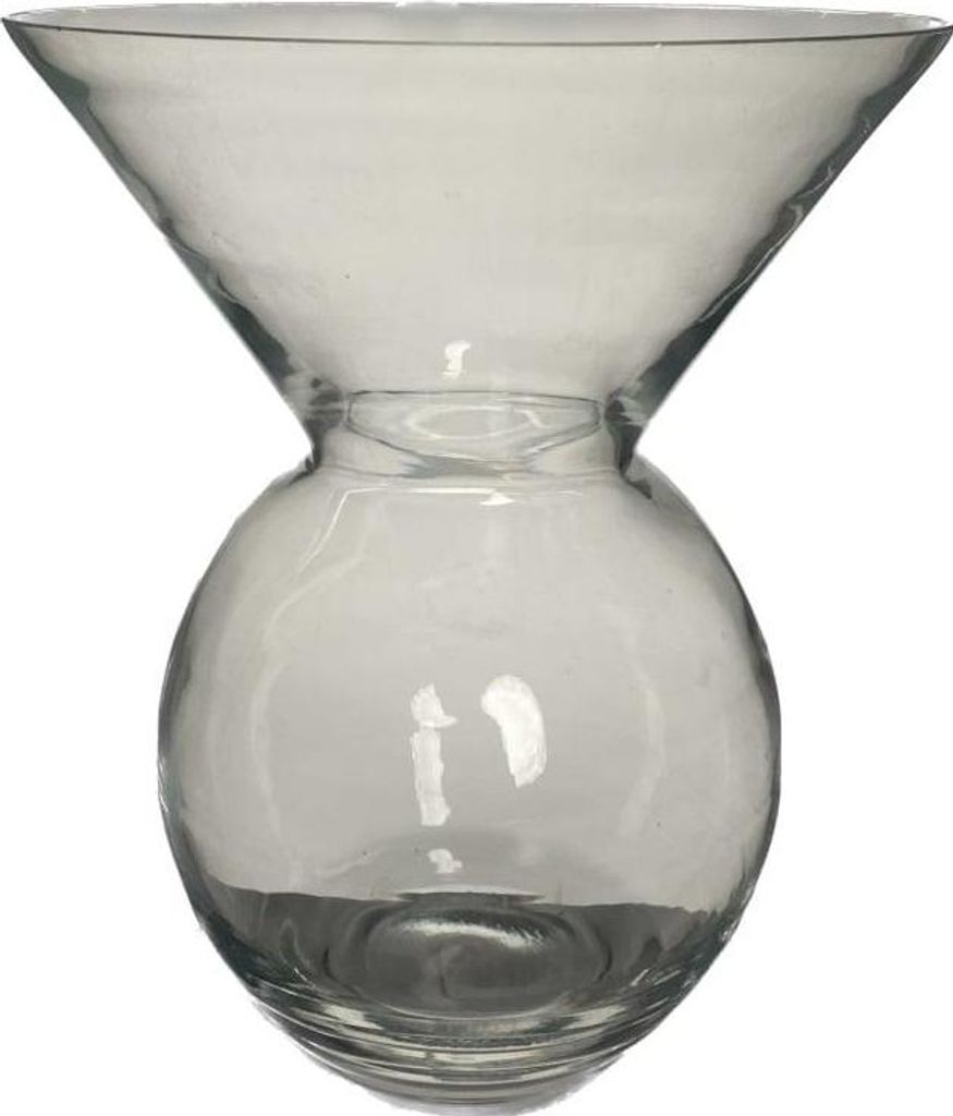 INNA-Glas Tisch Vase XABIO aus Glas, transparent, 25 cm, Ø 20 cm - Deko Vase