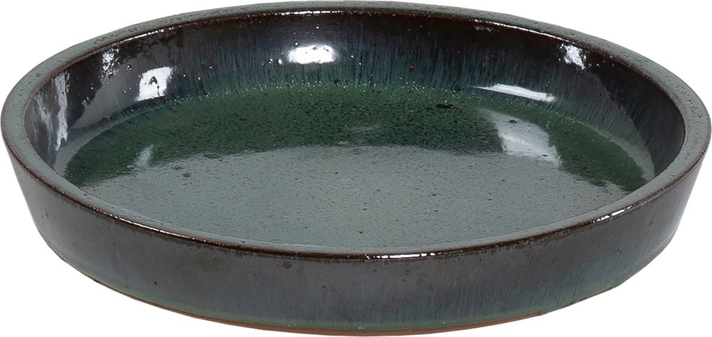 Dehner Blumentopf-Untersetzer, rund, Ø ca. 31 cm, Keramik, glasiert, grün