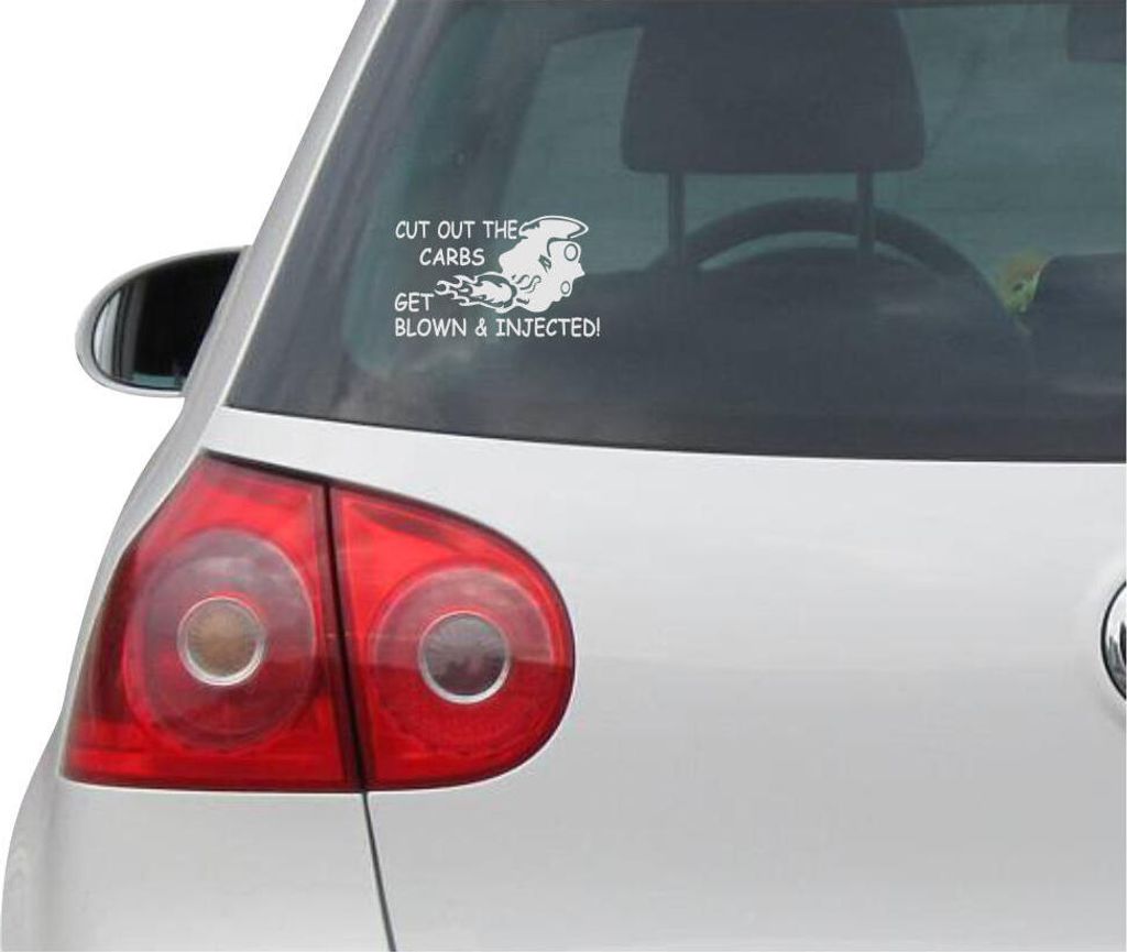 Aufkleber / Autoaufkleber - JDM - Die cut - Cut Autobs Get Blown und Injected weiß Decal Street Race Sticker - silber - 147mmx88mm