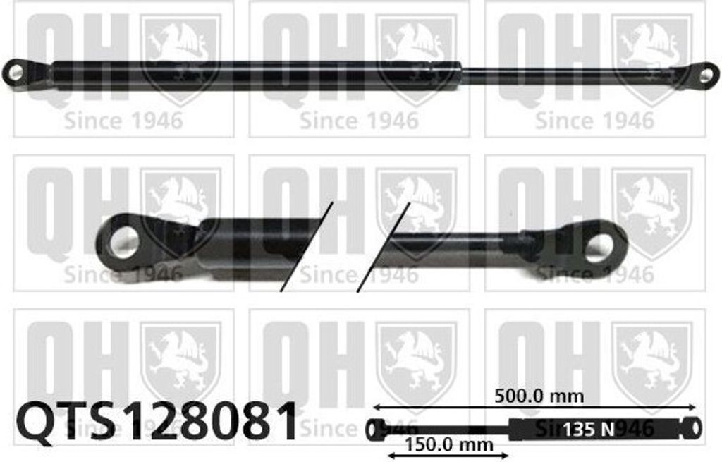QUINTON HAZELL QTS128081 Gasfeder Heckklappendämpfer für NISSAN PATROL Hardtop (K160) 500mm