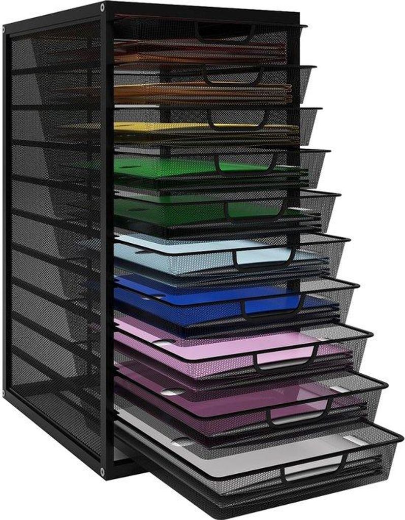 Organiseur de bureau A4 en métal avec 10 tiroirs et un Image du produit 