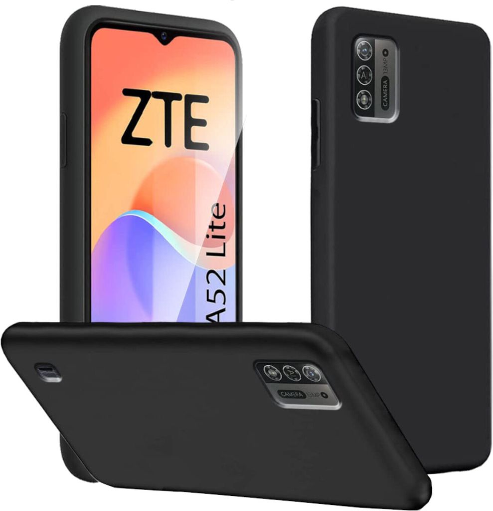 Für ZTE Blade A52 Lite Silikon Schutz Schwarz Handy Tasche Etuis Hülle Case Cover Neu