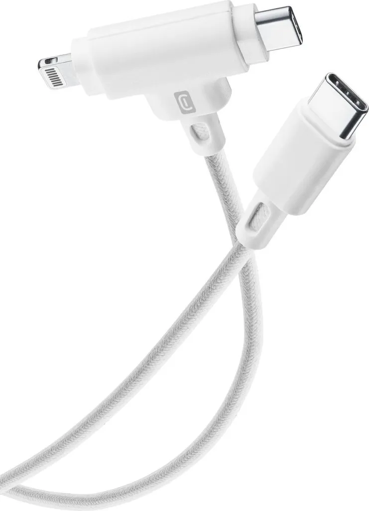 Cellularline Multipack 3 Cavi USB-C To USB-C Per Ricarica Veloce: 15 Cm, 120 Cm, 200 Cm - 3