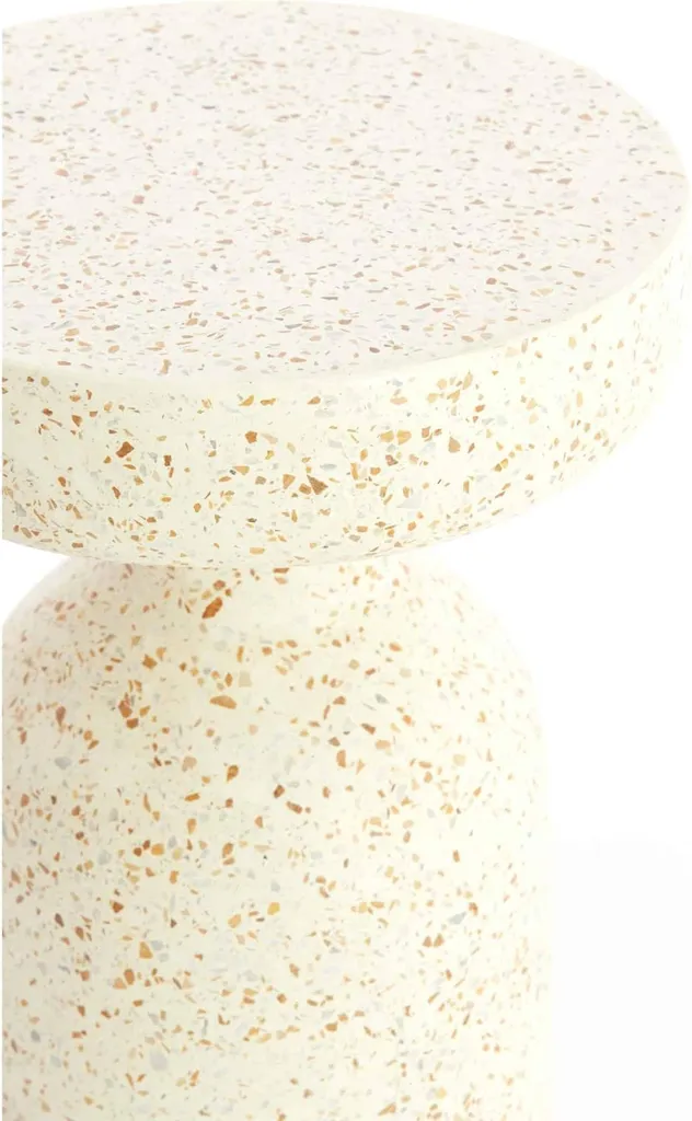 Table d'appoint Moravit blanche pour salon ou chambre, support déco Ø32