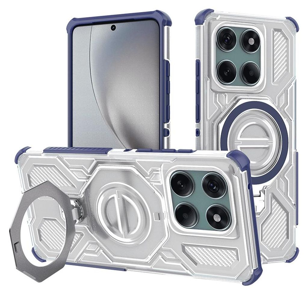 Techsuit – Carbon Shield PRO odolný obal na Motorola Edge 60 Pro – modrý transparentný