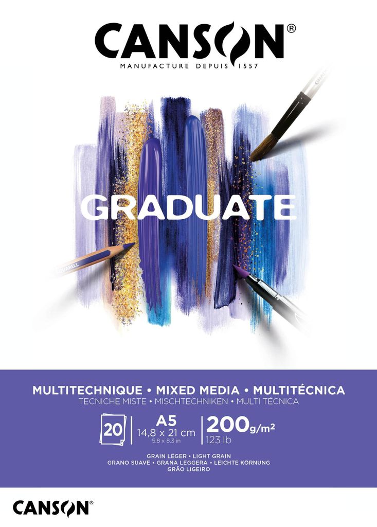 CANSONC400110376 Blocco di studio CANSON GRADUATE MIXED Immagine del prodotto 