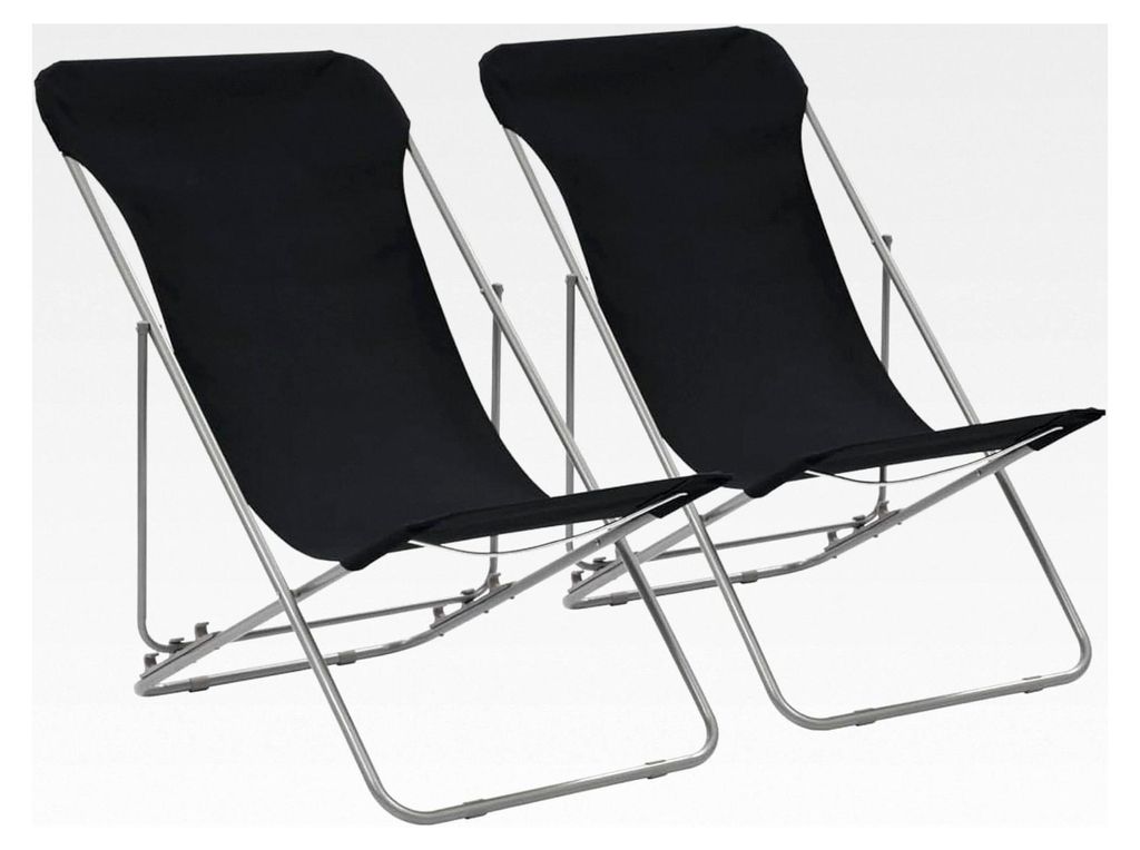 Klappbare Strandstühle, 2er-Set aus pulverbeschichtetem Stahl und 600D Oxford-Gewebe, faltbar und höhenverstellbar in 3 Positionen, geeignet für...