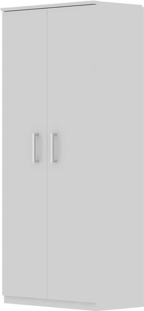 Schuhschrank Nikkie weiß 2-türig mit Metallgriffen Breite 36 cm Höhe 183 cm