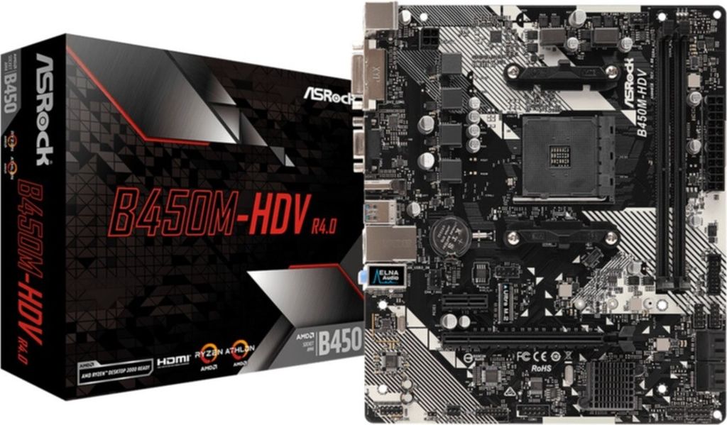 Placa de baza ASRock B450M-HDV R4.0, AMD B450, Socket AM4, Zdjęcie produktu 