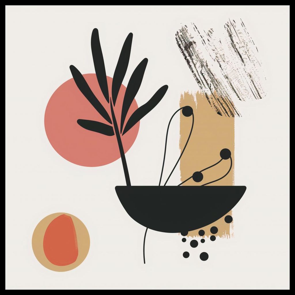 Plakat 80x80cm Kreative Striche