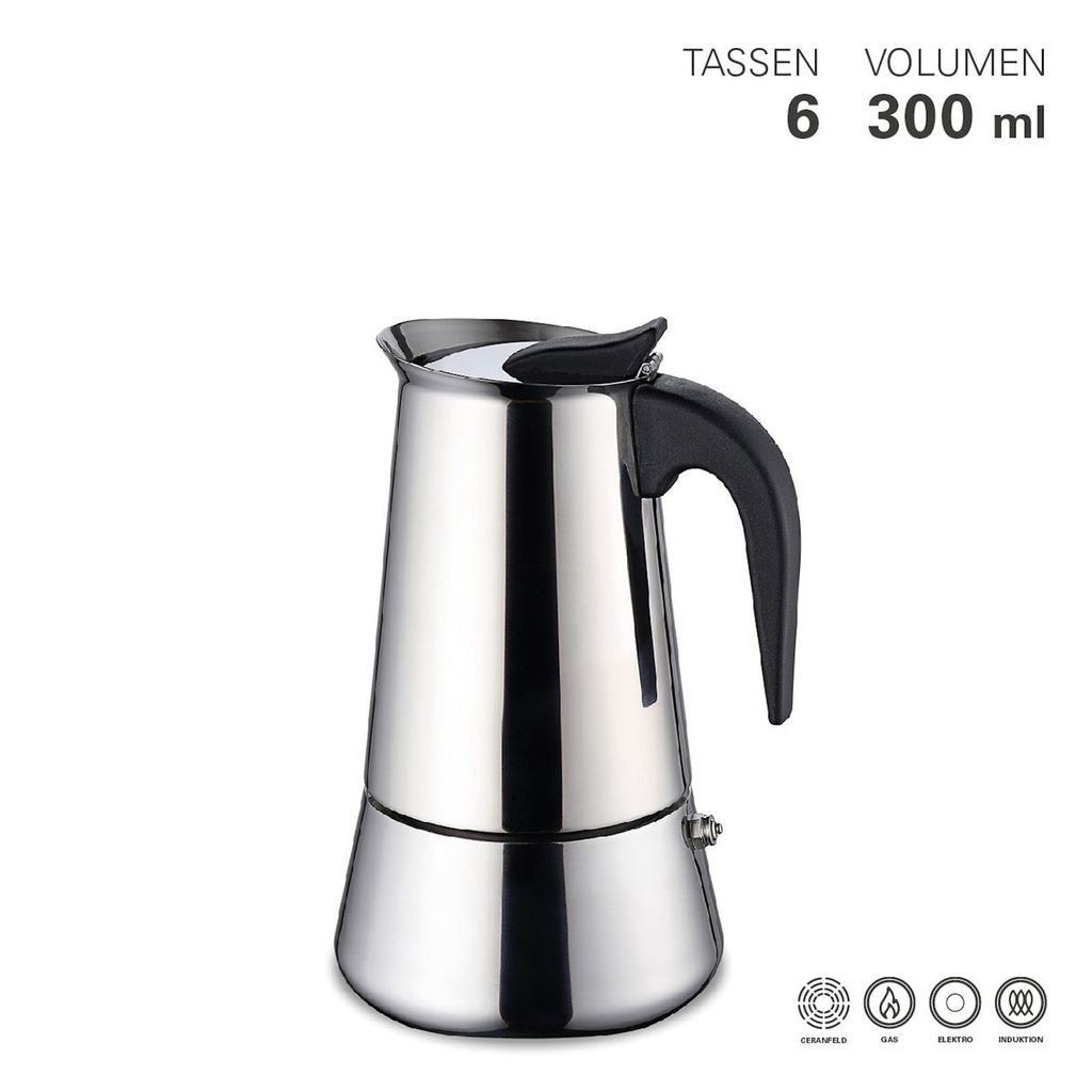 Weis Espressokocher 6 Tassen Edelstahl, Mokka-Kanne, Produktbild 