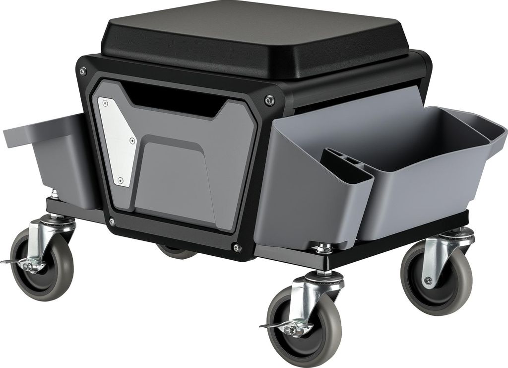 Wiltec Tabouret de mécanicien 53 x 38 x 38 cm Noir Bleu Image du produit 
