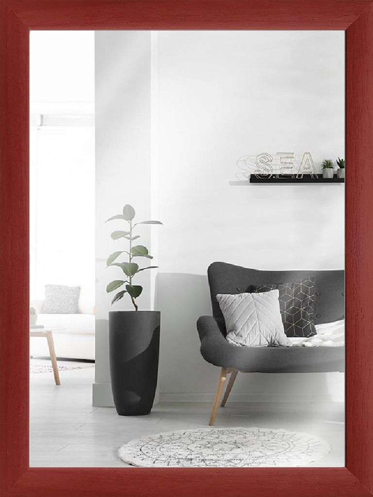 MendeFrames Wandspiegel H220 Klassisch rot 18x24 cm