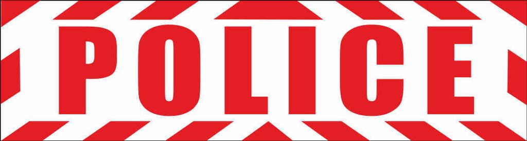 INDIGOS UG - Magnetschild "Police" mit Rahmen 30 x 8 cm reflektierend - Magnetfolie für Auto / LKW / Truck / Baustelle / Firma