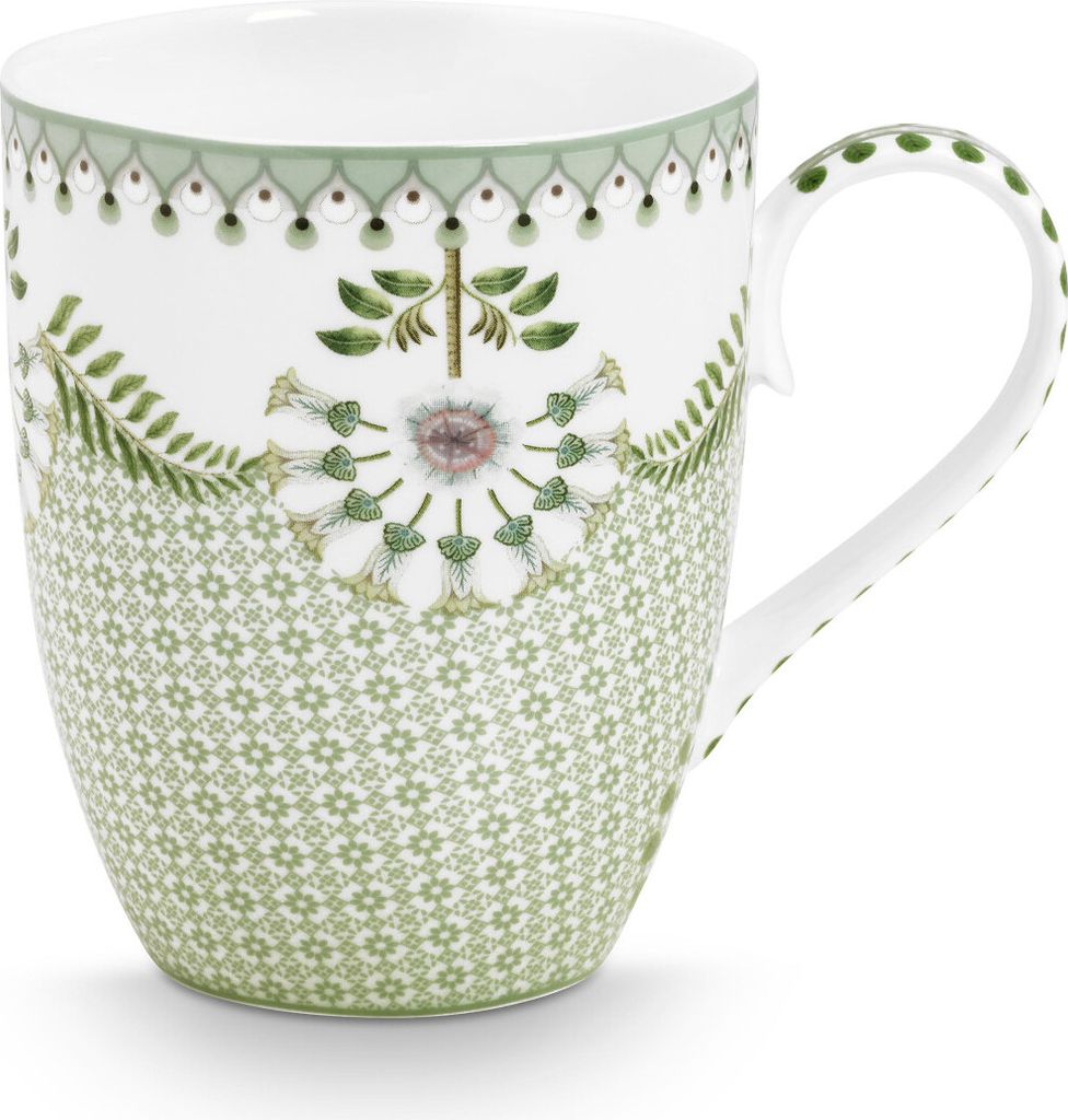 PIP STUDIO Lily&Lotus Tiles Light Green Becher Large 350ml
