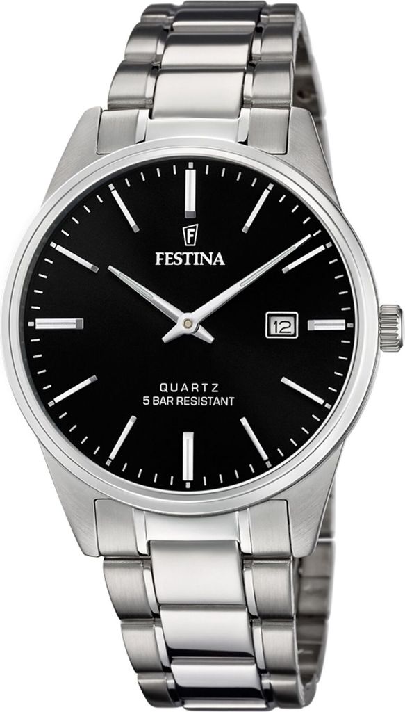 Festina Herren Analog Quarz Uhr mit Edelstahl Armband F20511/4
