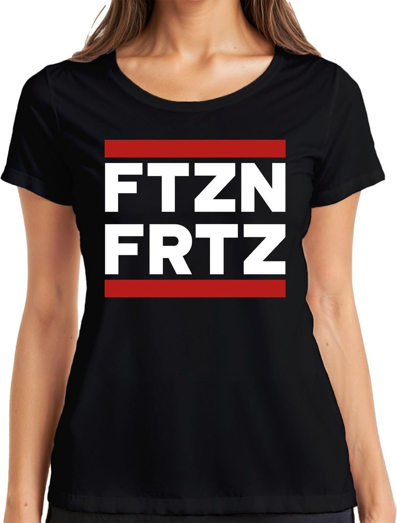 FTZN FRTZ Fritze Bundestag Bundeskanzler FTZNFRTZ Merz Politik Satire Damen T-Shirt, Schwarz, XXL