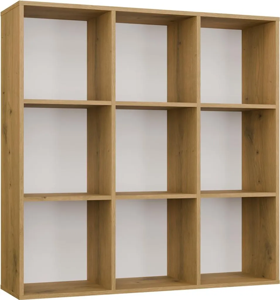 Étagère MALAX 3x3 H ARTISAN chêne encastrable 110x110 cm dos HDF
