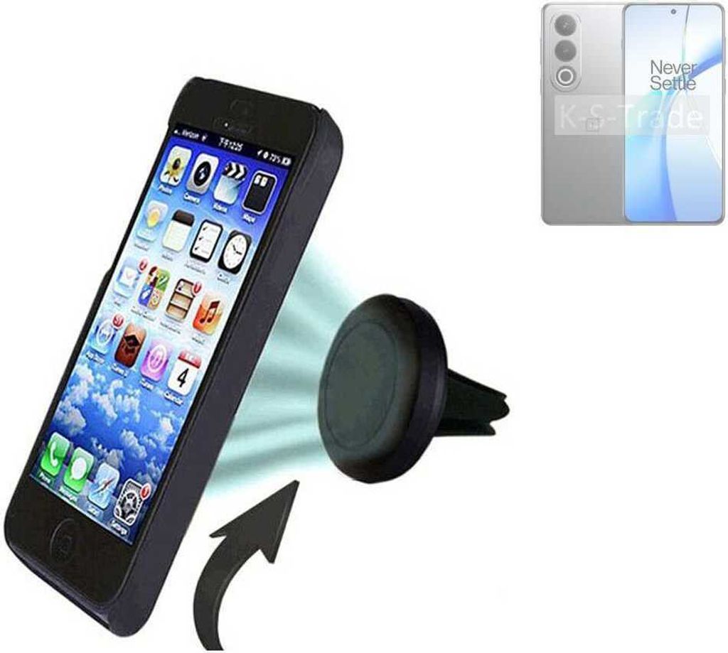 K-S-Trade Kompatibel mit OnePlus Nord CE4 Auto Handy Halterung KFZ Halter Lüftungsgitterhalterung Air Vent mount Smartphone Halter