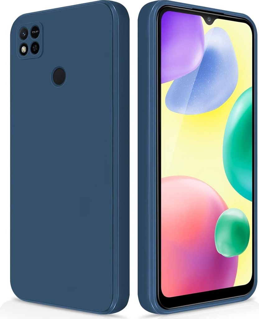 Silikon Hülle für Xiaomi Redmi 10A Flüssigsilikon Dünn Gel Gummi Matt Kratzfeste Schutzhülle Blau