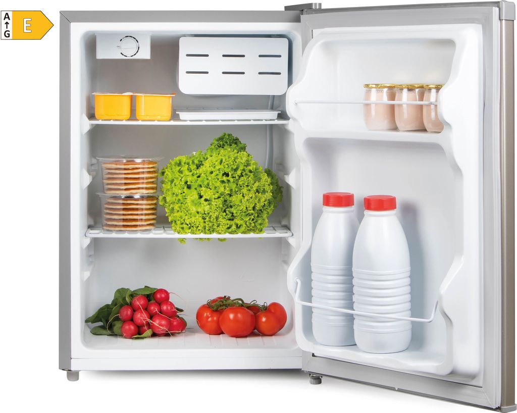 PRIMO PR154FR Tischkühlschrank - 65 Liter Fassungsvermögen - Silber - Freistehender Tischkühlschrank