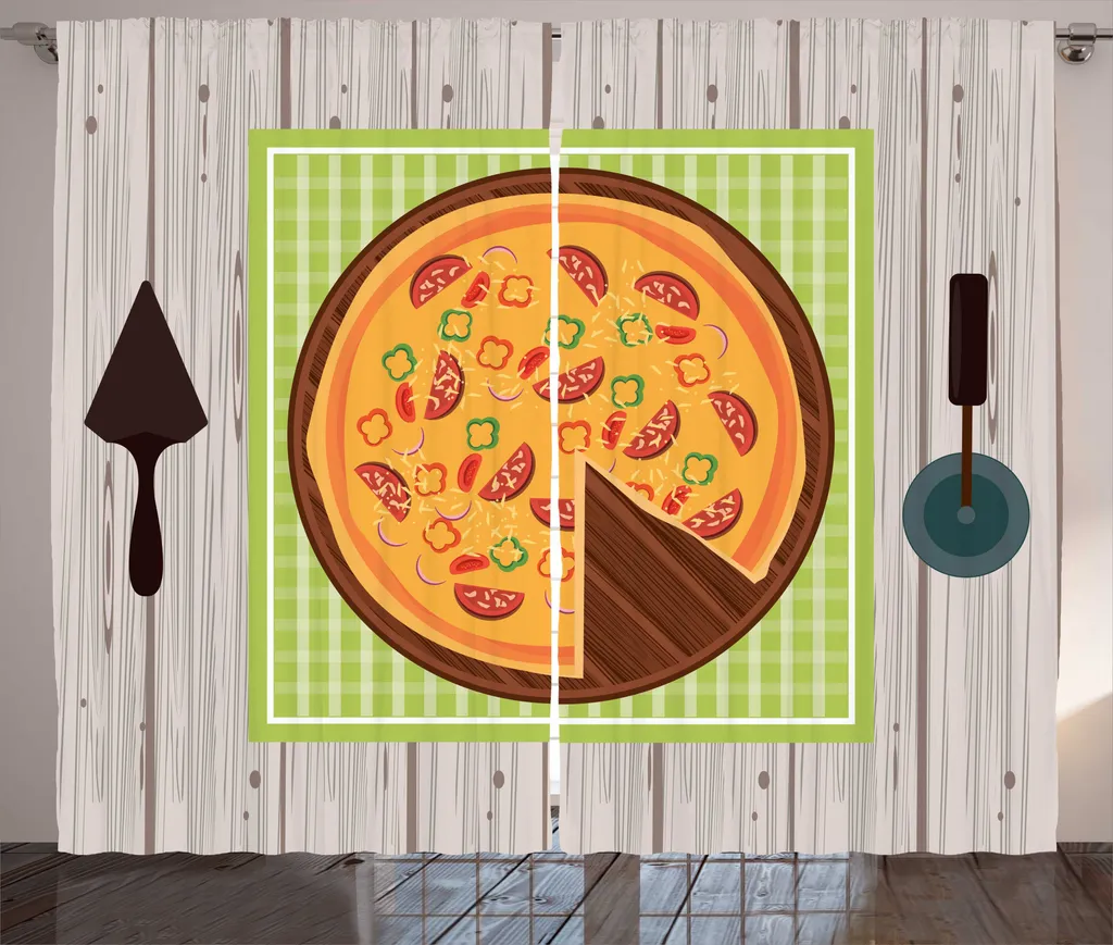 Rideau Anti-Regard Motif Pizza pour Décorer et Protéger son Salon