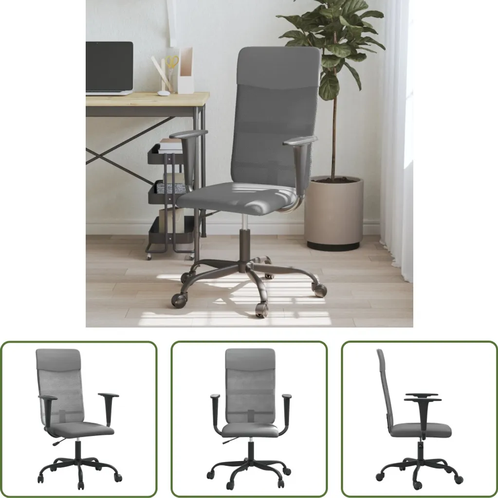 Sedia Scrivania Ergonomica Grigia Rete e Pelle Finta | Offerta Living Store