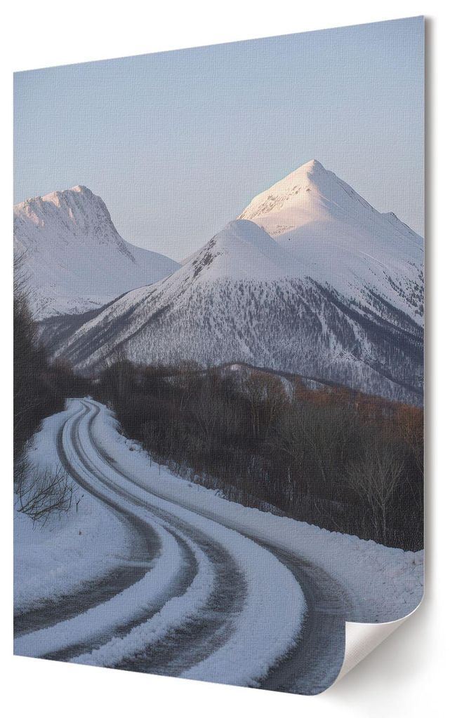 Winterlandschaft- Kunstdruck A3 (29x42 cm) - Klassisch, romantisch- Wandbild für Wohnzimmer Schlafzimmer & Flur, Modernes Poster Wanddeko, Ungerahmt