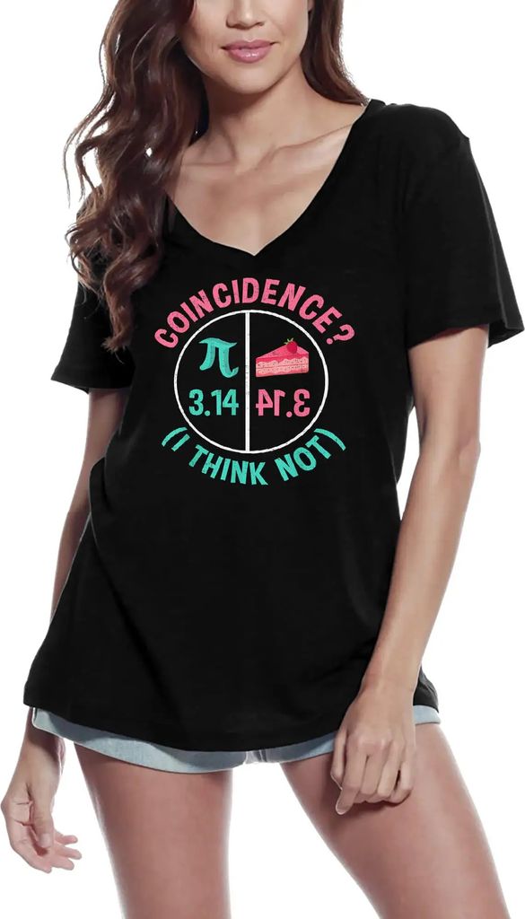 Damen Grafik T-Shirt V-Ausschnitt Pi ist gleich Kuchen Zahl Zufall - Mathe-Liebhaber Lehrer – Pi Equals Pie Number Coincidence - Math Lover Teachers