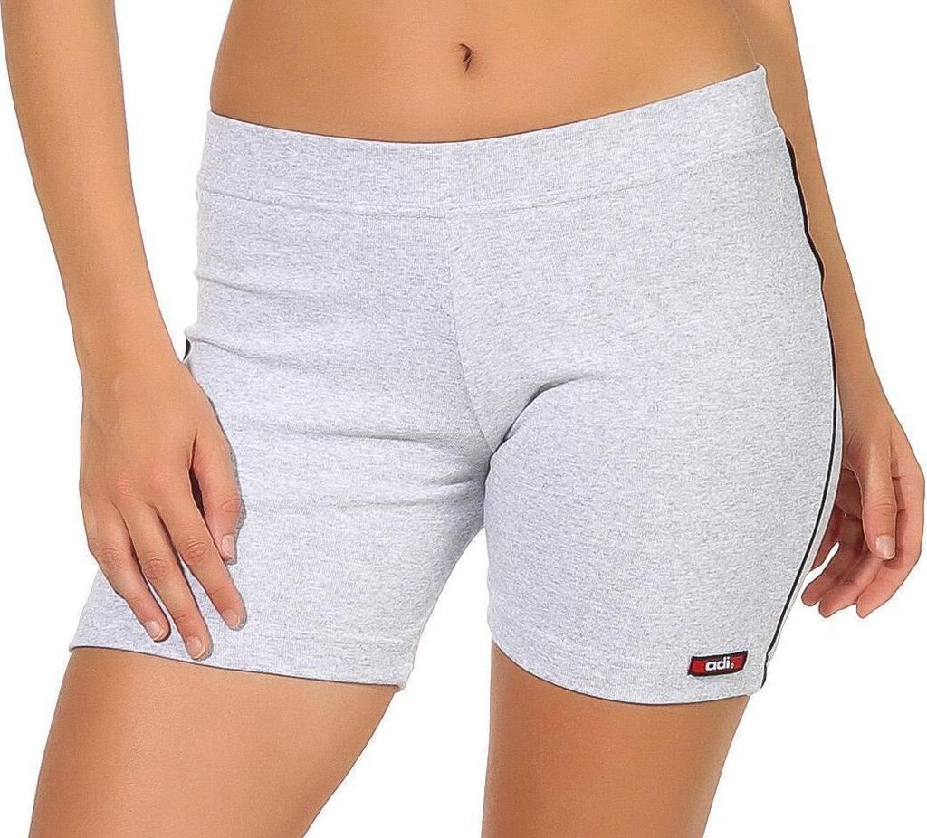 Damen Sport Shorts Hotpants kurz Baumwolle Radler Fitness; Grau XXL
