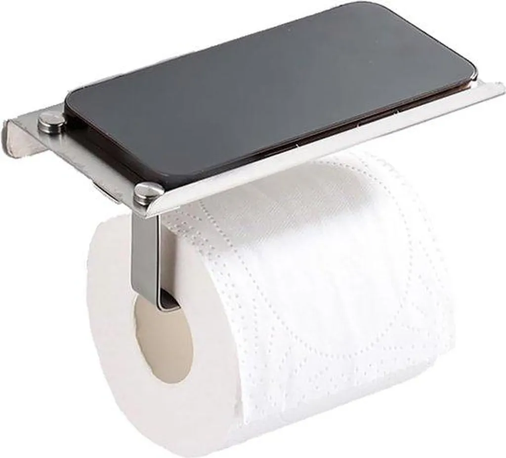 Support papier toilette inox brossé anti-corrosion montage adhésif