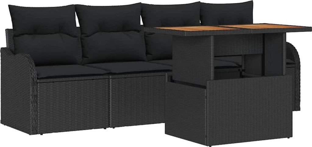 "2026 MODERNE"Garten-Sofa-Set - Outdoor-Lounge-Set - mit Kissen 5er Set,multifunktional& Moderne - Schwarz - Gartengarnitur - Gartensofas CC4256995