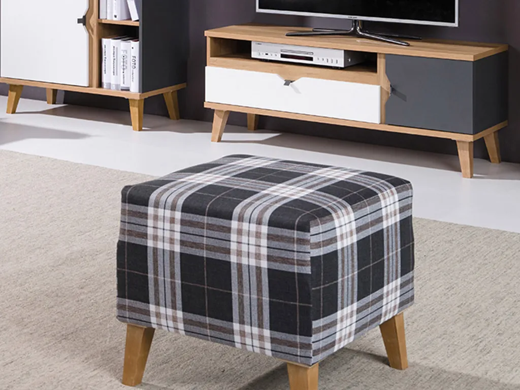 Repose-pieds à motifs VISTA multicolore pour salon au style bohème chic