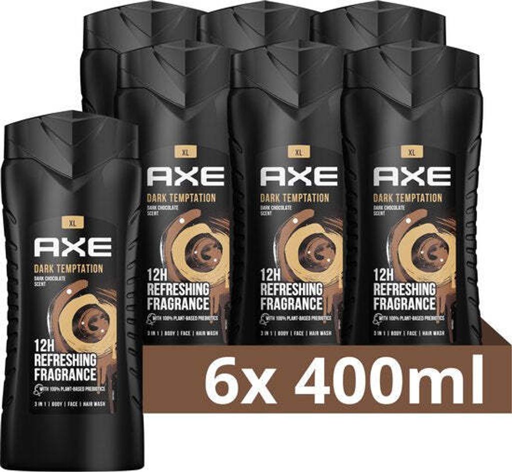 Axe AXE Dark Temptation XL 3-in-1 Duschgel - 6 x 400 ml - Sparpackung
